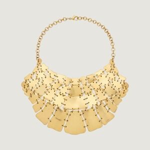 Runway Egyptian Choker Statement Bib Necklace Matte Gold ZARA Cleopatra
